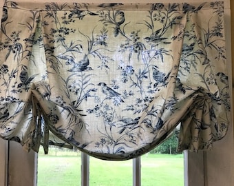 Sewing Price Only-Relaxed London Shade Window Treatment-London Shade---Non-Functional Rod Pocket Relaxed Shade-Client's Fabric-Custom Sewing