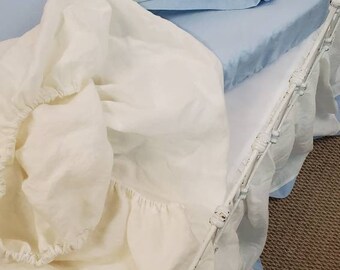 Classic Nursery Linens-Tailored Crib Skirt- Fitted Crib Sheet- Change Pad Cover- Crib Pillow