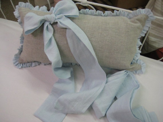 Washed Linen Ruffled Crib Bedding Separates Ruffled Bumpers Etsy