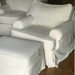 Slipcovers for Your Chair and Ottoman--Sofa Slipcover--Wingback Slipcover--Cotton Duck or Linen Slipcovers-LOCAL CLIENTS ONLY