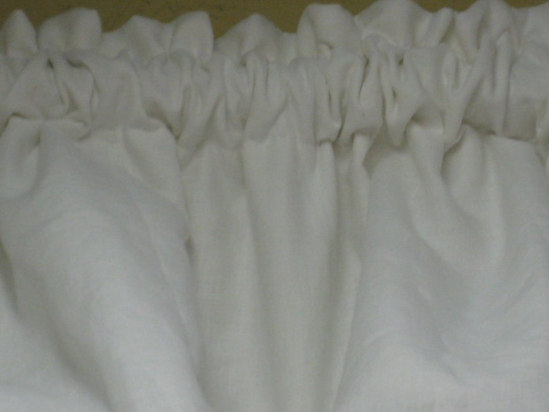 White Linen Ruffled Balloon Shadefixed Balloon Shade Window Etsy