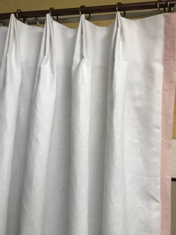 Lined Linen Drapery Tailored Linen Drapes One Pair Linen Etsy