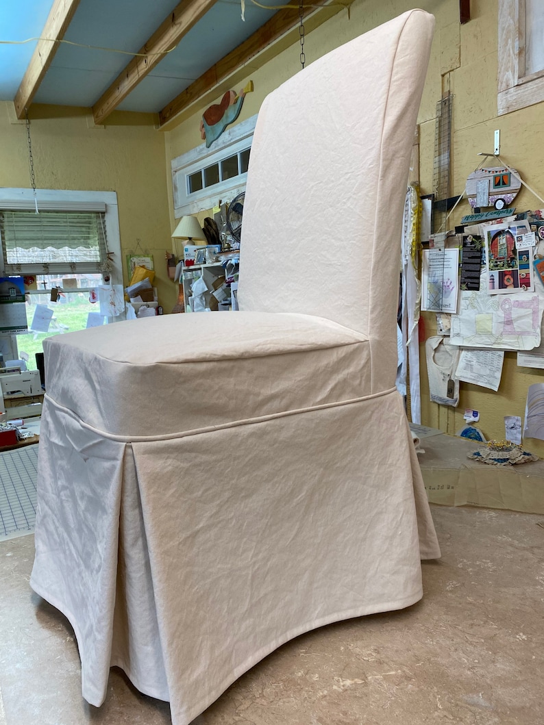 Natural Cotton Duck Chair Slipsparsons Chair Slipcoverslong Etsy