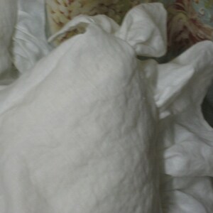 Pair of Side Ruffle Pillow Shams Washed Vintage White Linen 2 Shams-One Pair of Washed Linen Side Ruffle Shams in Your Size Choice image 3