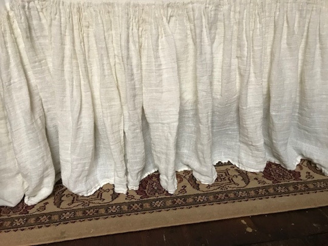 Linen Bed Skirt Full Long Bed Skirt Shabby Chic Linen Bed Etsy