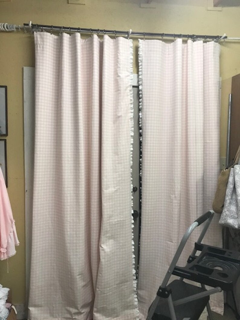2 Blackout Drapery Panels In Bella Pink Check Or Buffalo With Etsy