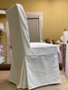 White Washed Cotton Duck Chair Slips-Parsons Chair Slipcovers-Long Tailored Skirt-Dining Chair Slipcovers 