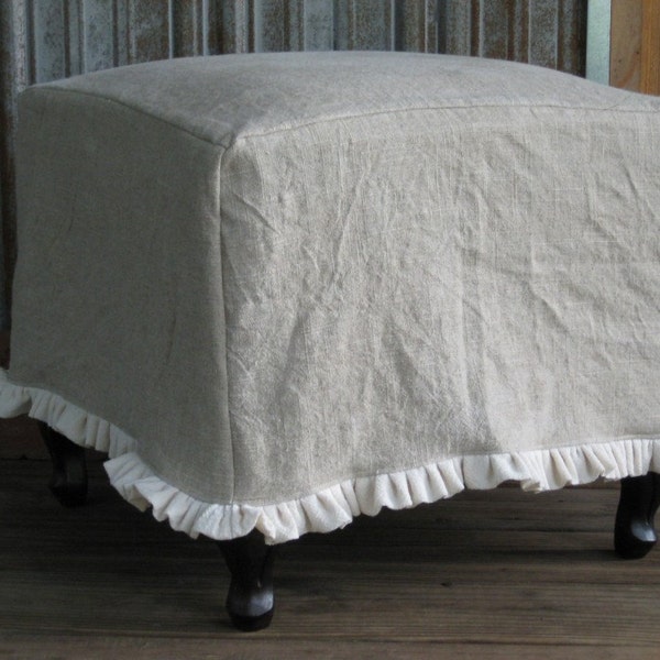 Ottoman Slipcover Etsy