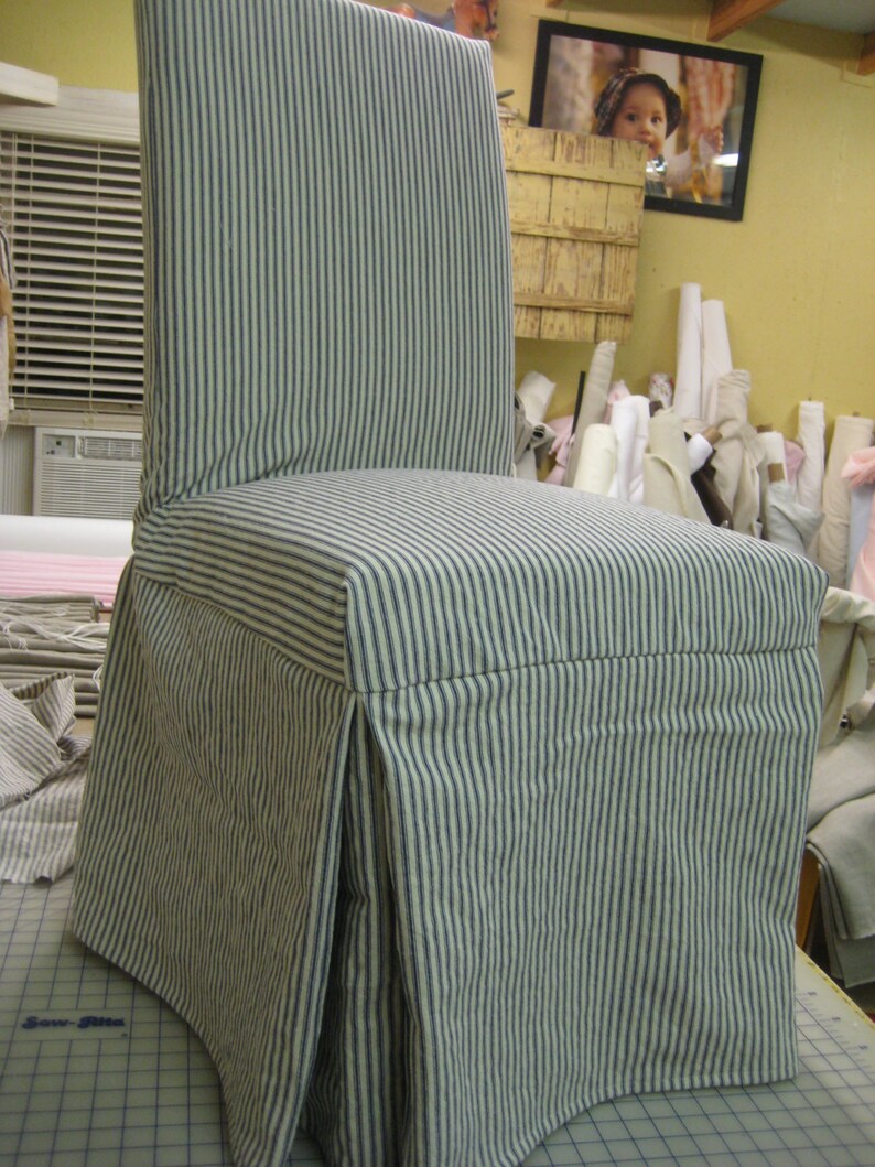 Natural Cotton Duck Chair Slipsparsons Chair Slipcoverslong Etsy