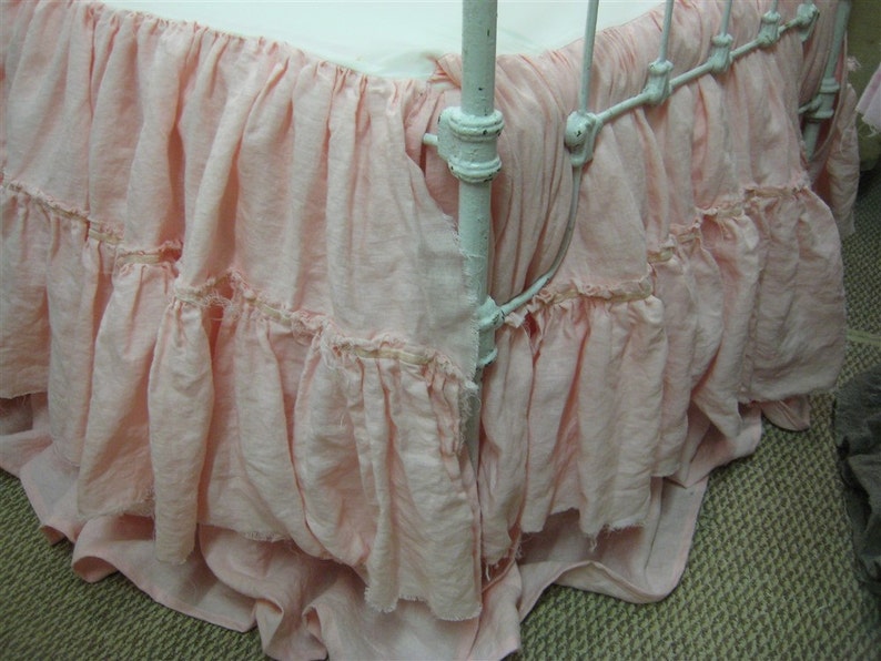 Cameo Washed Linen Custom Shabby Style Nursery BeddingTorn Etsy