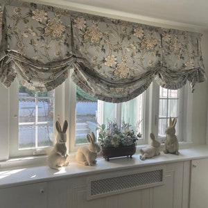 Wide Window London Shade Window Treatments-Single-Double-Triple Window Treatment-Valance for Oversized Window-Custom Sewing Service