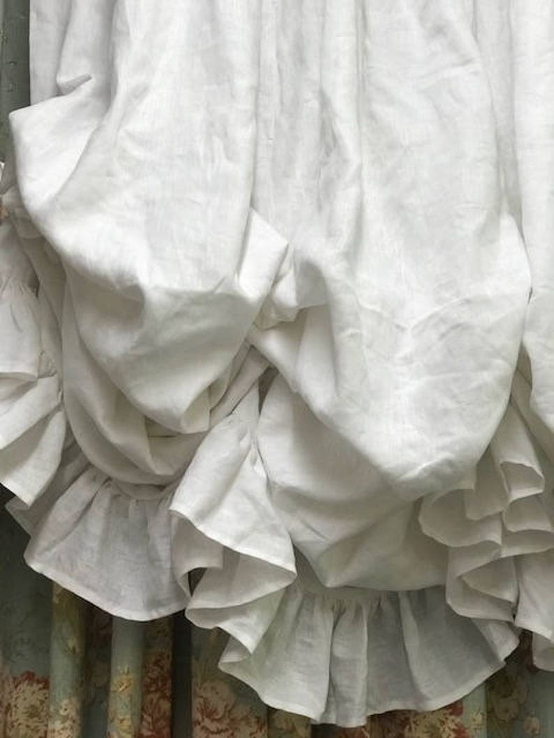 White Linen Ruffled Balloon Shade Window TreatmentRuffled Etsy