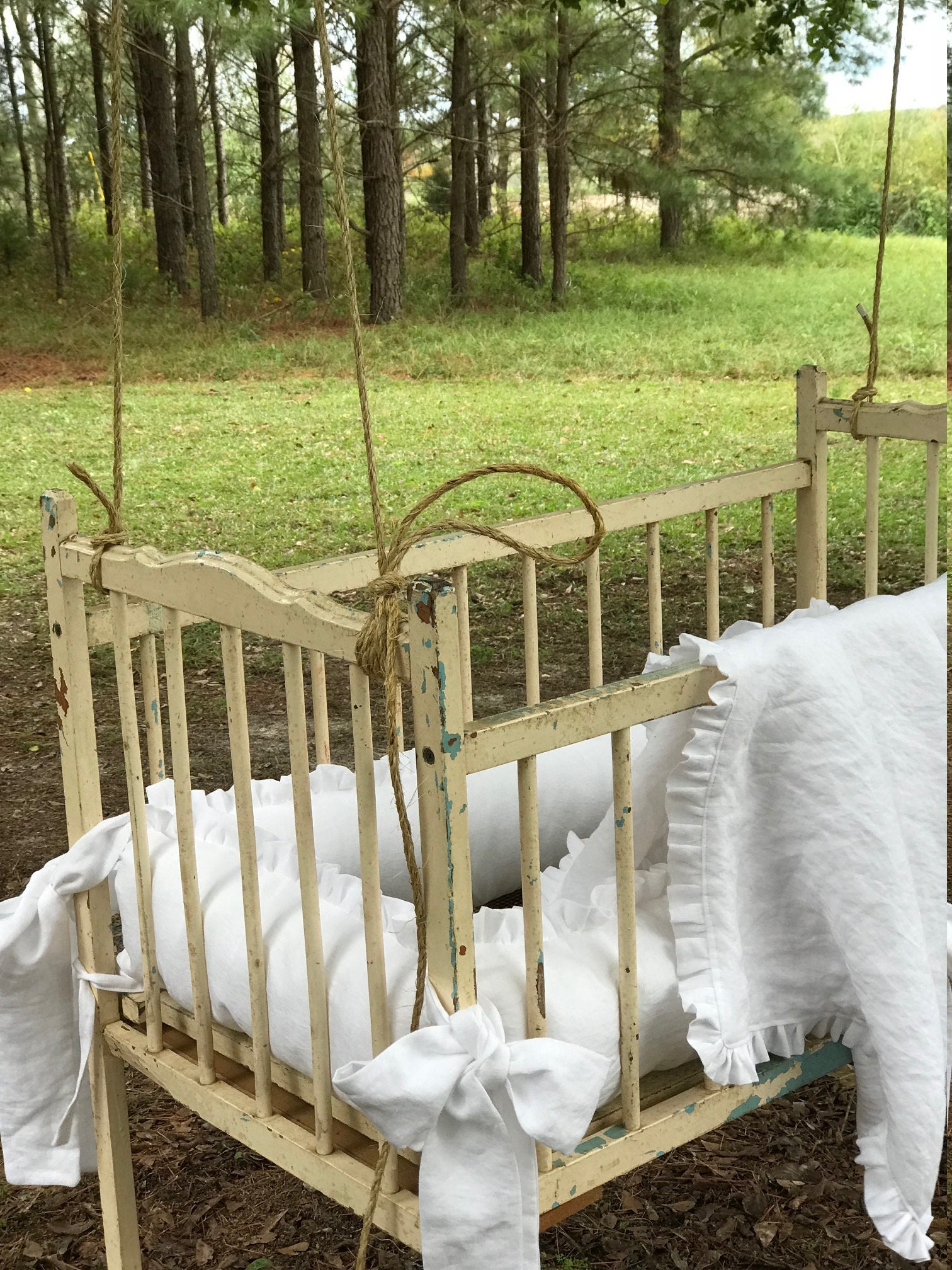 Baby Cradle Bedding1 Ruffled Bumpers with Corner Etsy