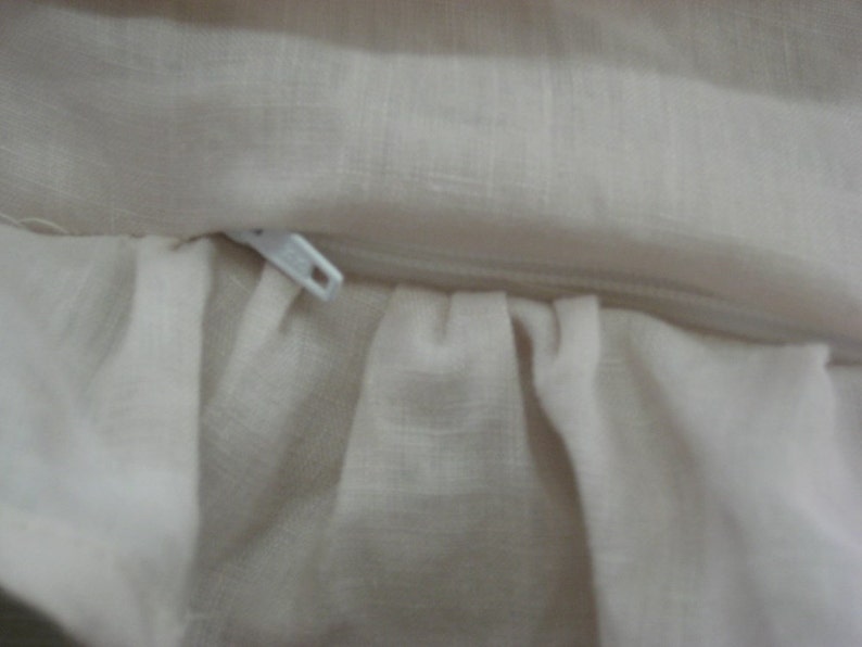 Ruffled Washed Linen Doggie Bed Sham-Puppy Bed Slipcover in Washed Linen-Double Ruffled Edge with Zip Closure-Boxed Style Pet Bed Slip