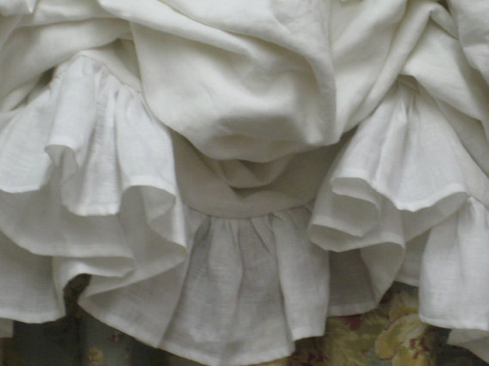 White Linen Ruffled Balloon Shade Window Treatmentruffled Etsy