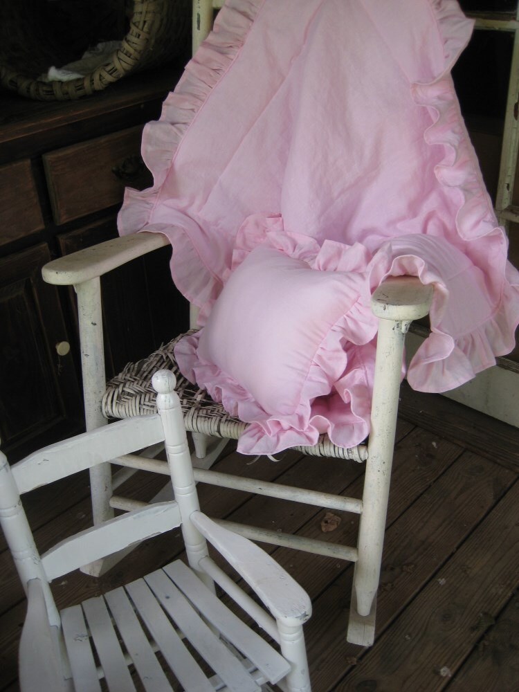 Ruffled Baby Blanket and Pillow Set N Washed Linenyour Etsy