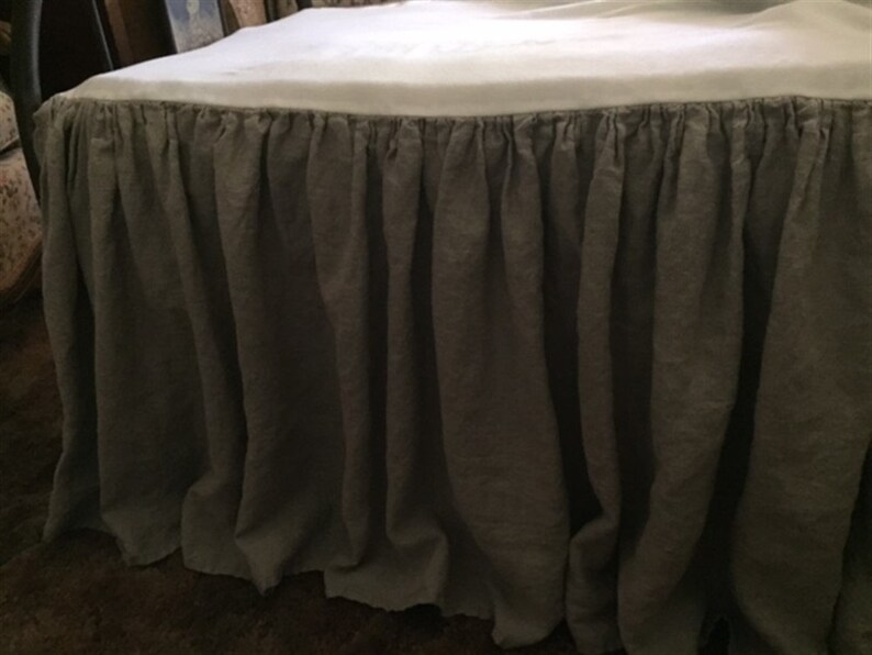 Extra Long Side Drop Twin Bed SkirtsWashed Linen BeddingPair Etsy