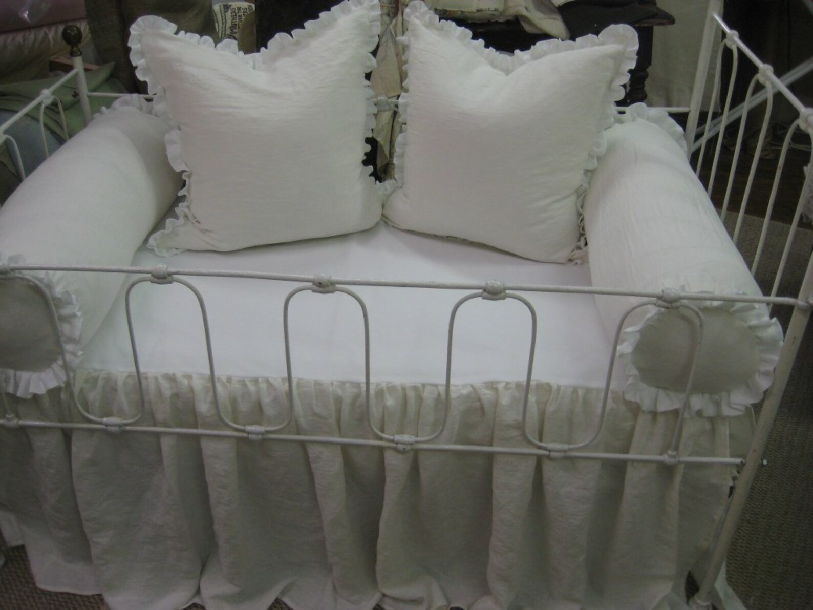 Bolsters Onlywashed Linen Crib Beddingnontraditional Etsy