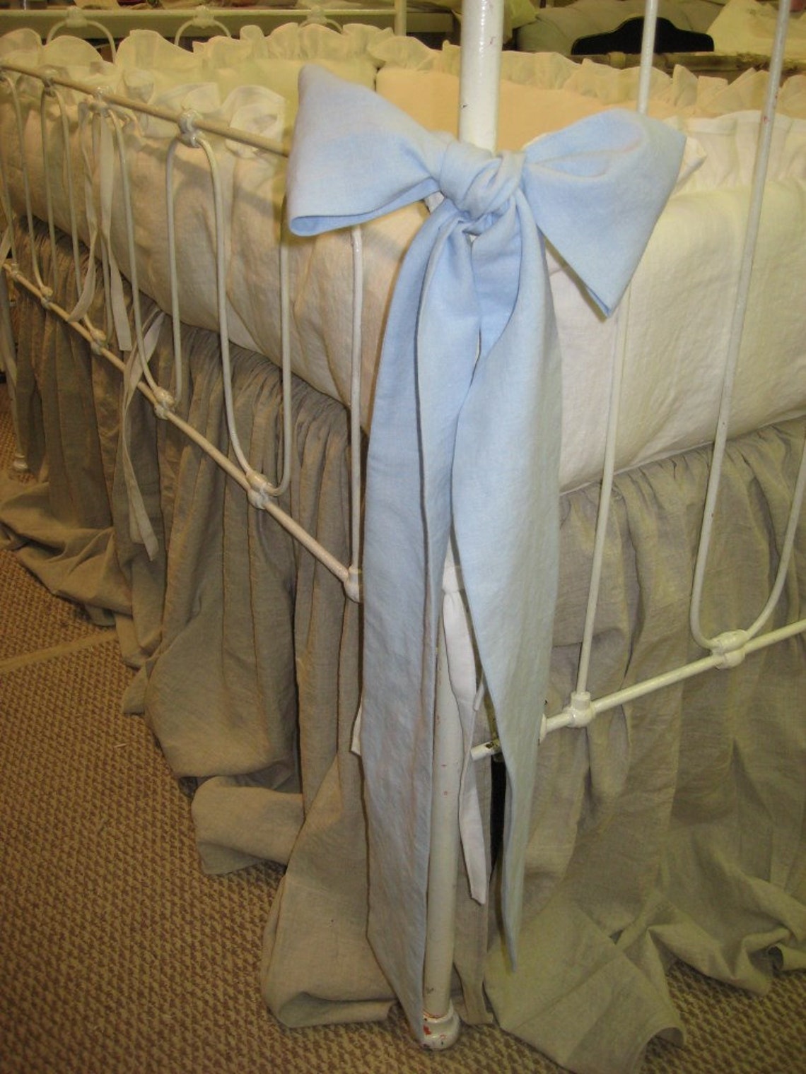 OVERSIZED CRIB Bowscrib Sash Separateswashed Linen Crib Etsy