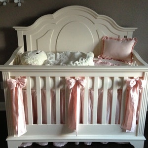 OVERSIZED CRIB BOWS-Crib Sash Separates-Washed Linen Crib Sashes-Large Crib Bows