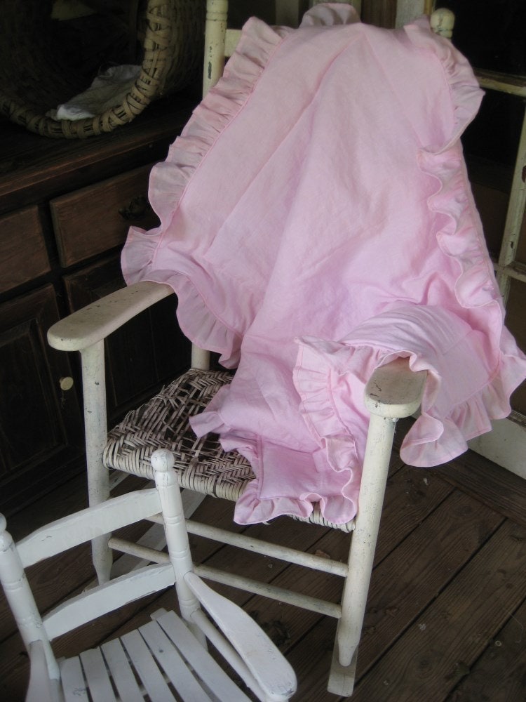 Ruffled Baby Blanket and Pillow Set N Washed Linenyour Etsy