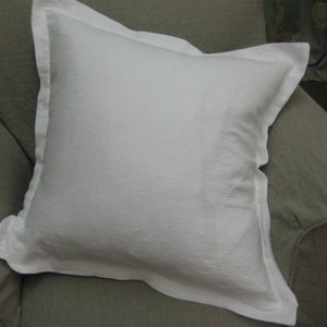 3 Washed Linen Tailored Pillow Shams-Linen Color Options-3 Washed Linen Pillow Covers