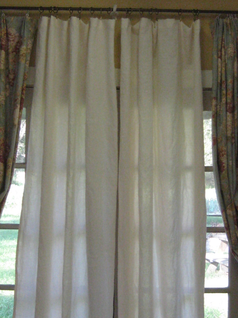 Pair of Unlined Washed Linen Curtainslight Filtering Etsy
