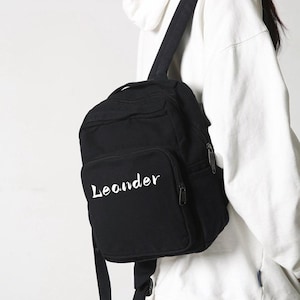 Customizable Canvas Backpack: Solid Color Student School Bag