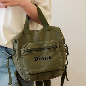 Customizable Canvas Backpack: Large Capacity Work Commuter Bag