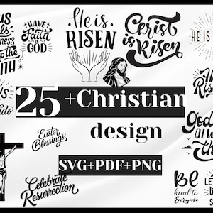 Pacote SVG de Páscoa Cristã | Ele Ressuscitou, Citações de Jesus, Desenhos de Cruzes | Arquivos de Corte de Circuito e Silhueta | Versículos Bíblicos Svg, Citações Bíblicas
