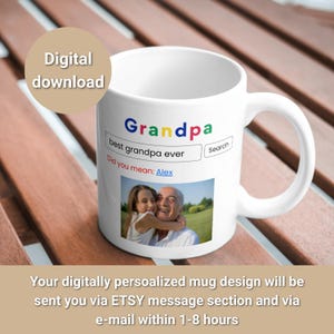Personalized Best Grandpa Ever Mug – Custom Name & Photo – Funny Google Search Mug – Father’s Day Gift for Grandpa or Poppop