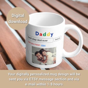 Father’s Day Mug for Step Dad – Custom PNG Wrap – Best Step Dad Ever Search Design – Personalized Sublimation Digital File