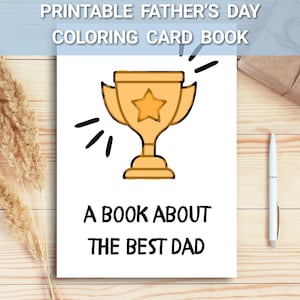 All About My Dad Printable Book for Father’s Day, DIY Father’s Day Gift for Kids, Coloring Activity Book for Dad, Instant Download