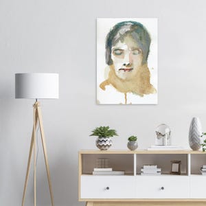 Acquerello del volto di una donna, poster artistico mistico fatto a mano, un'aggiunta rilassante al tuo interno