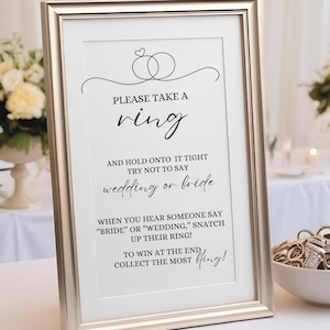 Bridal Shower Games Bridal Shower Ring Game Sign Put a Ring on it Game Wedding Ring Game Bridal Shower Game Printable Engagement Ring Games