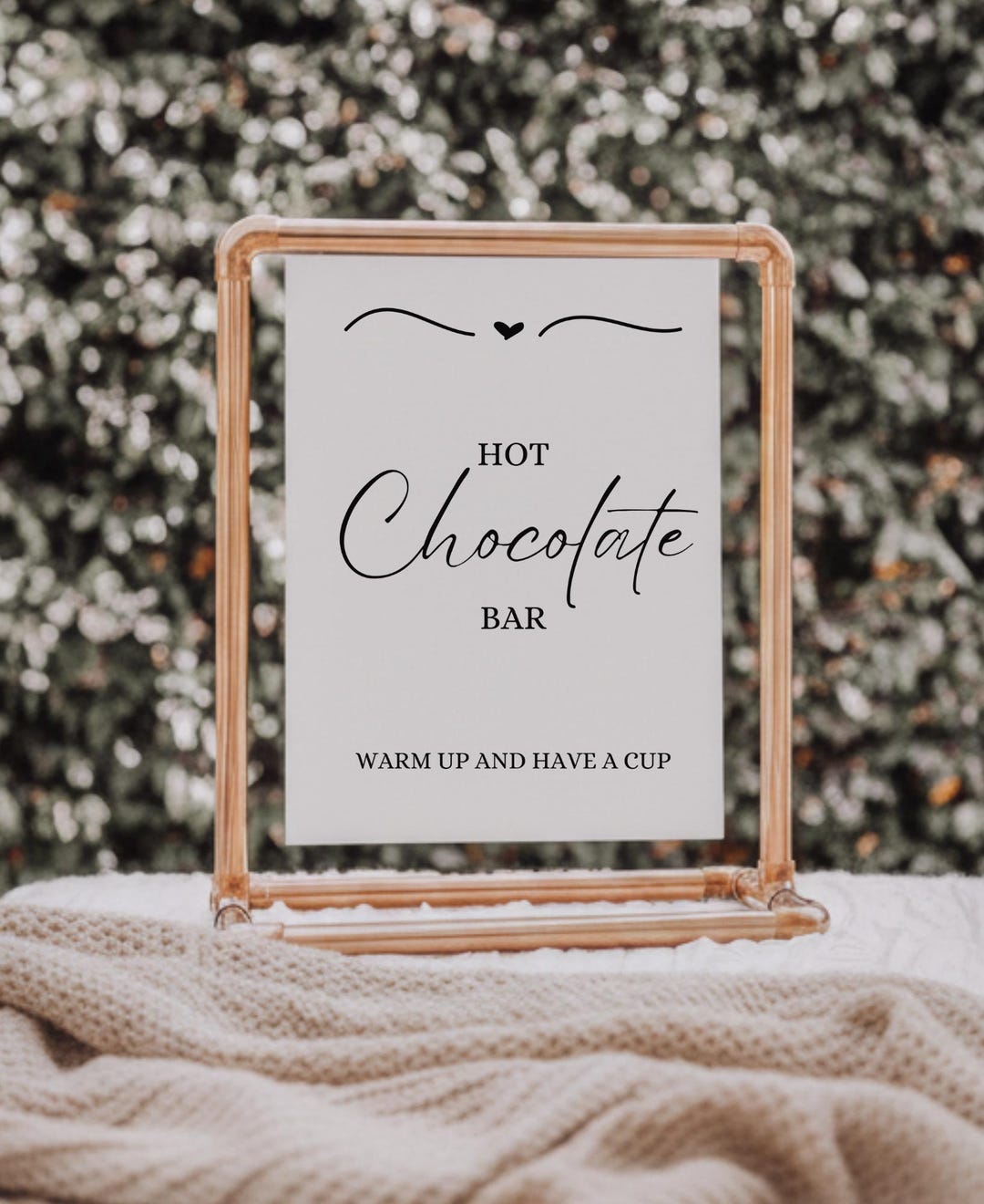 Hot Chocolate Sign Chocolate Station Sign Holiday Wedding Sign Hot ...