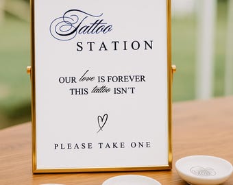 Wedding Tattoo Favor Sign Temporary Tattoo for Wedding Tattoo Bar Wedding Temporary Flash Tattoo Unique Wedding Favor Custom Tattoo Bar Sign