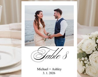 Table Number Print Polaroid for Wedding Table Numbers Pictures Wedding Numbers Photo Table Sign Wedding Signage Wedding Numbers Template