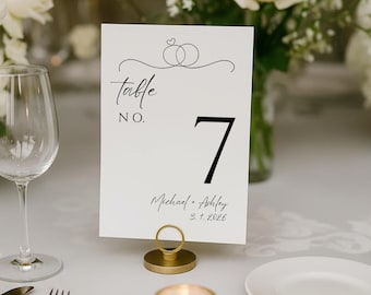 Table Placecard Guests Table Number Sign Printable Table Number Wedding Signage Reception Decoration Elegan Script Modern Table Number Signs