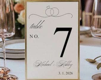 Custom Table Numbers Wedding Table Number Card Number Place Card DIY Elegant Script Wedding Reception Decoration Table Number Sign Wedding