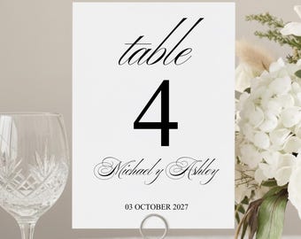 Printable Table Number Sign 5x7 Table numbers Wedding Table Number Cards Wedding Table Placecard Guest Seating Editable Table Assignment