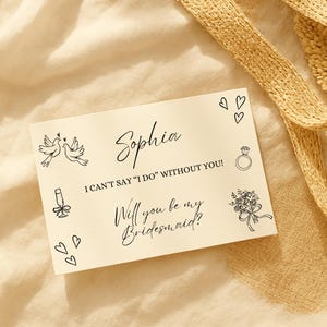 Bridesmaid Proposal Card Be my Bridesmaid Invite Maid of Honor Card Hand Drawn Proposal Postcard Hand Drawn Bridesmaid Card Proposal Gift