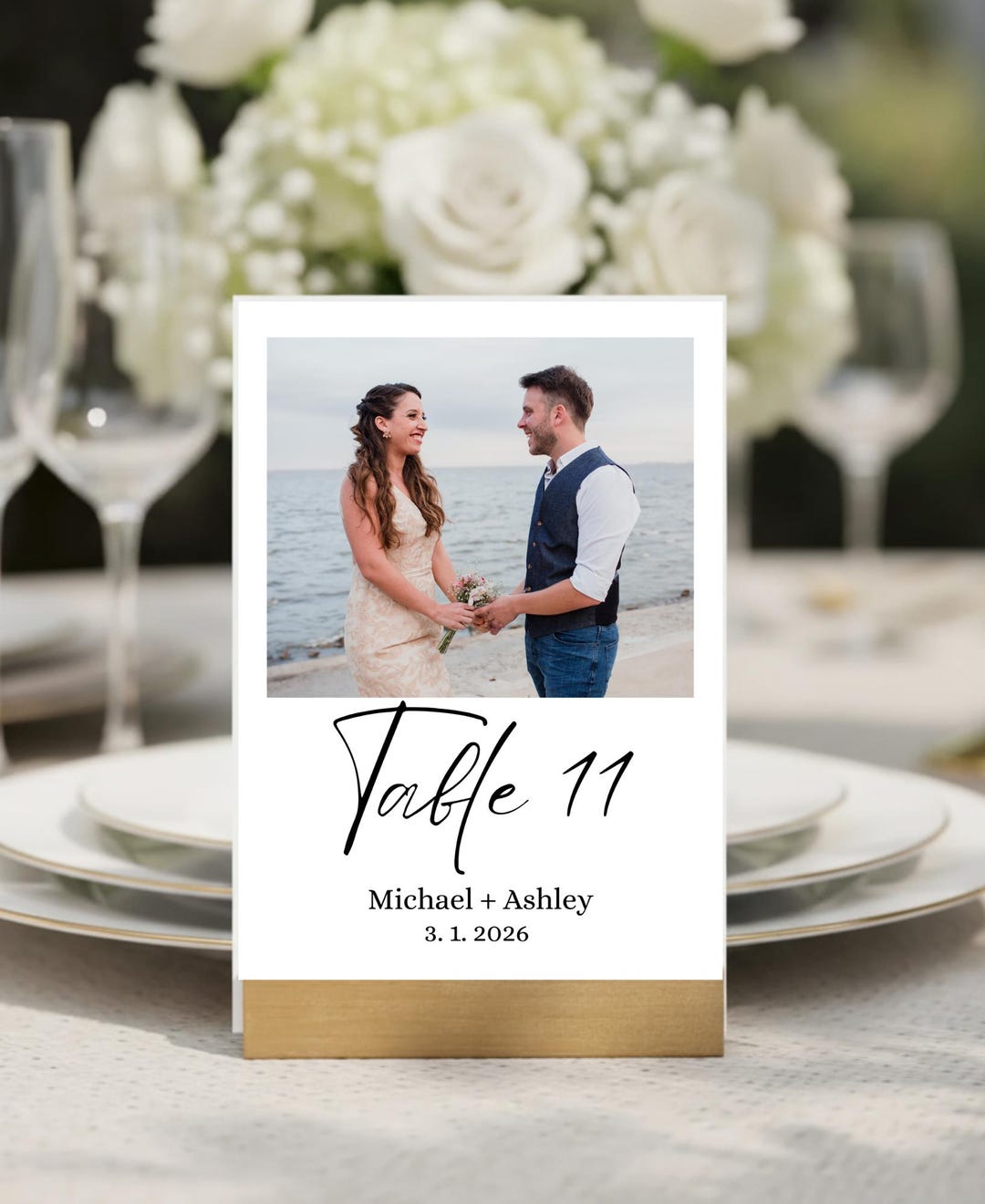 Photo Table Numbers Custom Table Number Signs Table Number Card Wedding ...