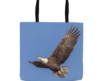 Bald Eagle Tote Bag - Stunning Flying Eagle Print, Nature-Inspired, Unique Gift