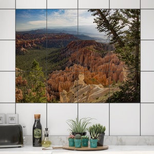 Breathtaking Bryce Canyon Ceramic Tile Mural - Stunning Backsplash with Hoodoos Photo
