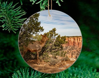 Grand Canyon Ornament, Elk Ornament, Grand Canyon National Park ornament, Perfect Arizona Ornament for Christmas Tree, Wood or Ceramic