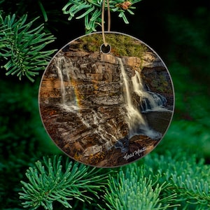 Blackwater Falls Ornament, Beatuiful Waterfall Ornament, Ceramic West Virginia Ornament, Beautiful ceramic ornament for Christmas Tree