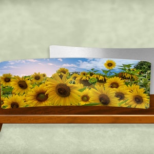 Sunflowers on Curved Metal Print - The Perfect Shelf and Desk Decor - Captivating Sunflower Photo in Multiple Sizes
