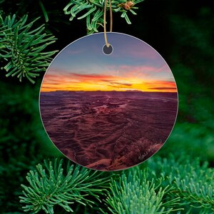 Green River Overlook Ornament at Sunset at Canyonlands National Park Ornament, Island in the Sky Ornament, Utah Keepsake for Christmas Tree