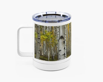 Fall Aspen Tree Mug, Unique Insulated Mug, You Can Sip In Style and Keep Your Beverage Hot Or Cold For 8 Hours!
